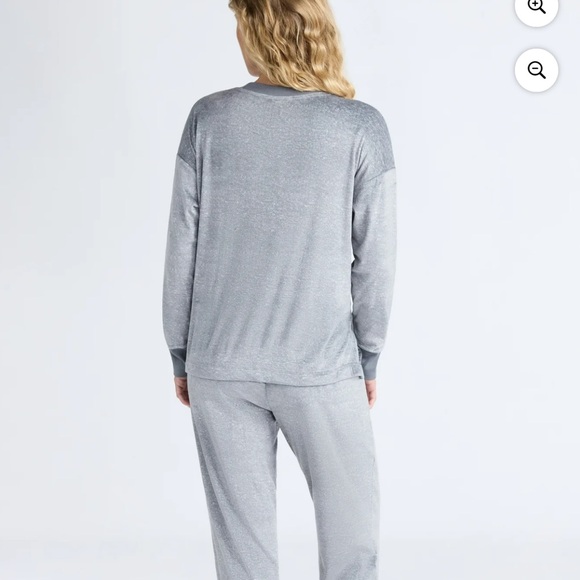 Women's Velour Cozy Gray 3 Pc Pajama Set - Picture 5 of 12